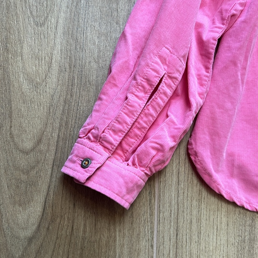 Pilcro by Anthropologie Pink Corduroy Boyfriend Button Down Shirt Flip Cuffs - Picture 6 of 7